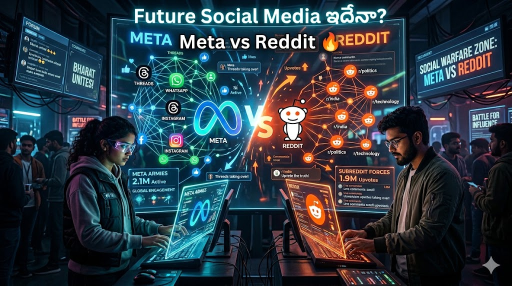 Meta Forum App vs Reddit AI social media future Telugu analysis