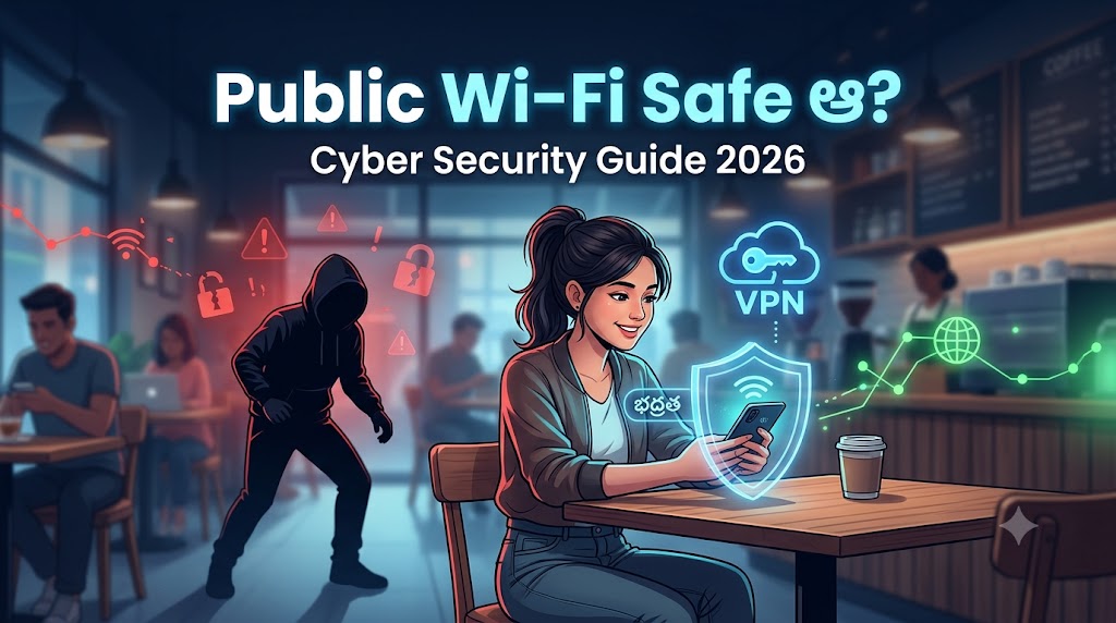 Public Wi-Fi ఉపయోగించడం Safe ఆ? Complete Telugu Guide 2026