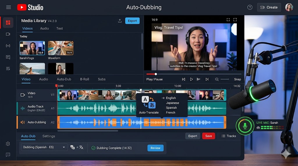 YouTube AI dubbing tool for video translation and multilingual creators